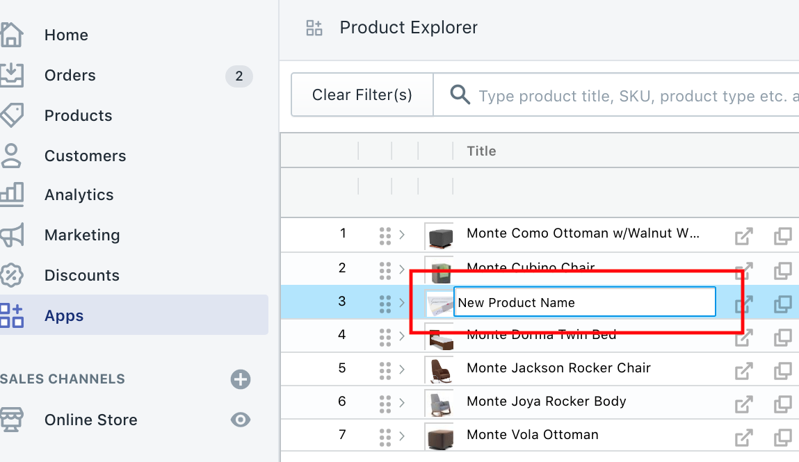 Change product title